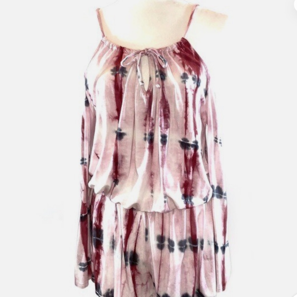 Pink and Gray Tie-Dye romper